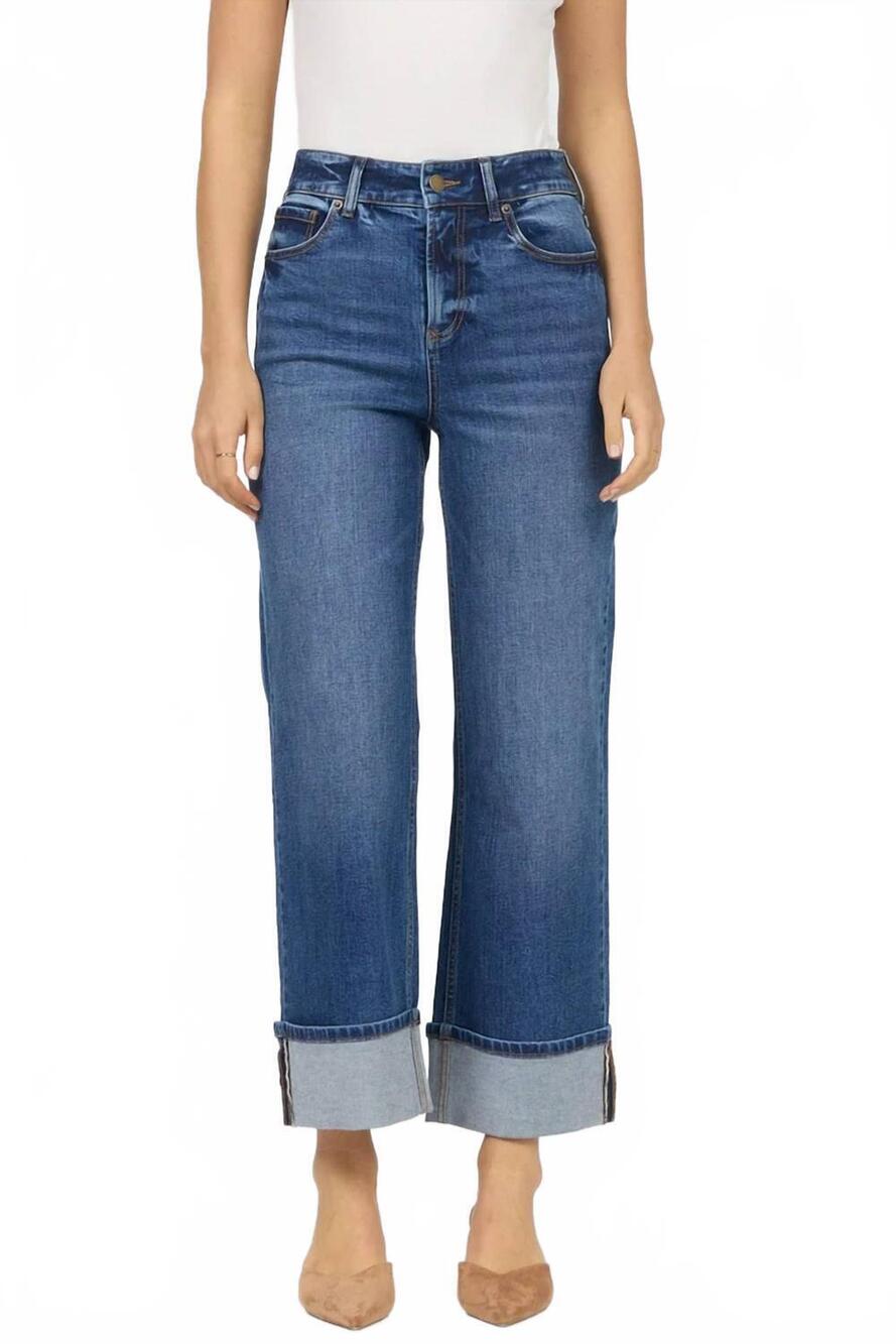 NEW DEAR JOHN DENIM harbor cuff wide leg jeans in french street
